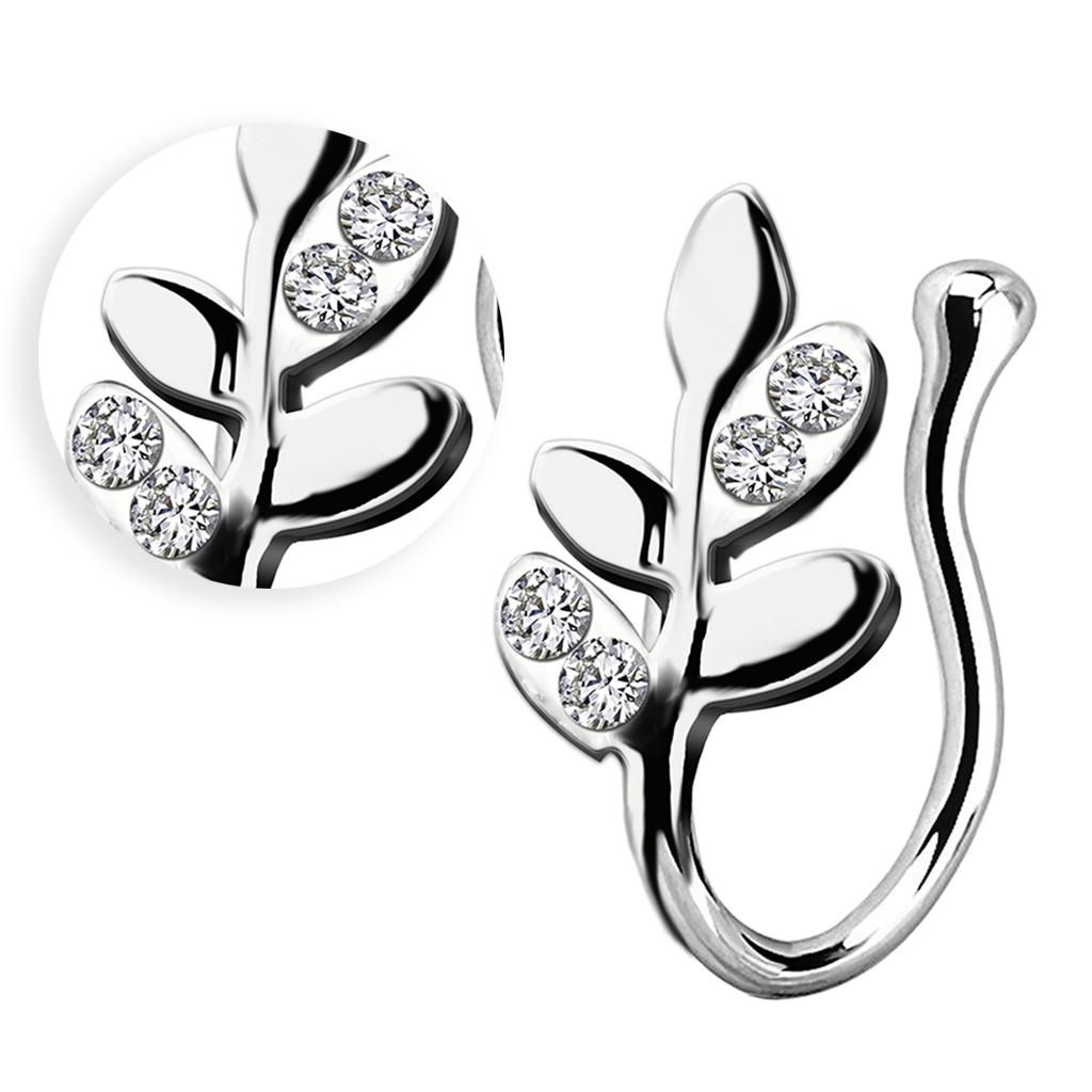 Fake Nose Rings 18G Faux Fake Lip Ear Septum Ring Non Piercing Silver