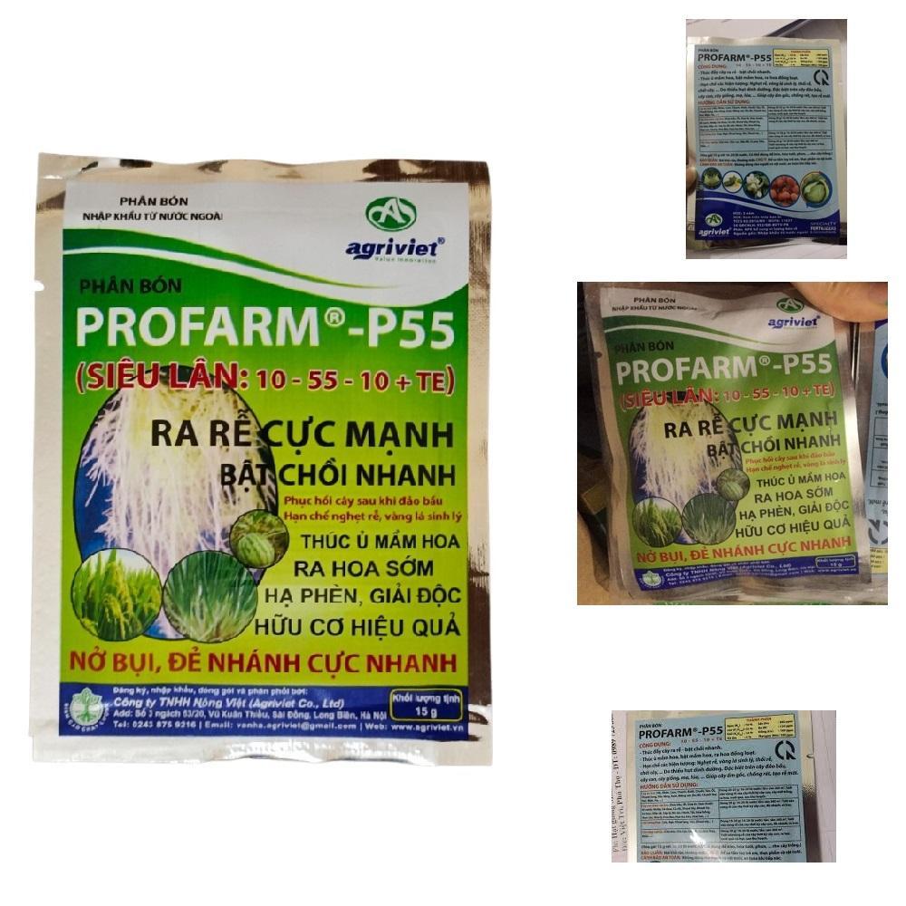 SIÊU LÂN PROFARM-P55 10-55-10+TE GÓI 15G - RA RỄ CỰC MẠNH, TRỔ HOA ĐỒNG ĐỀU