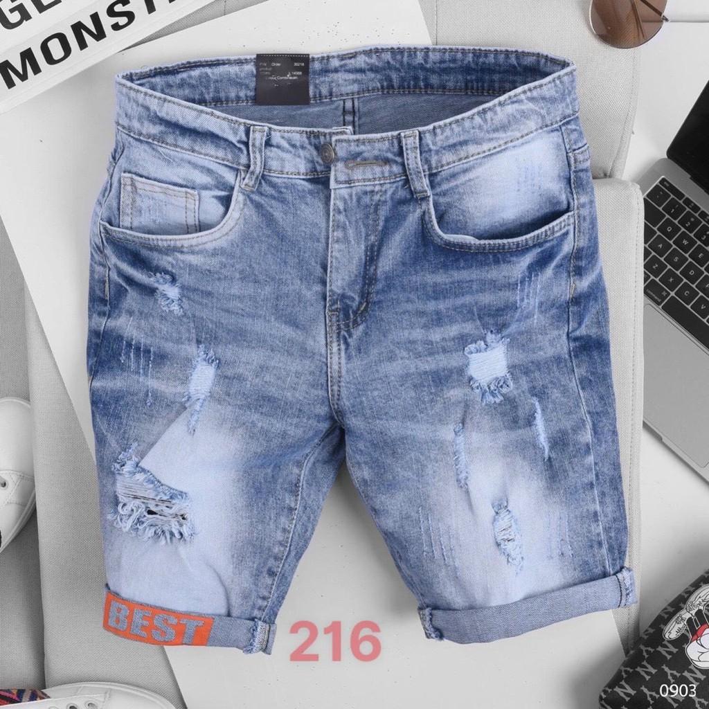 Quần Short Nam Rách️️ Quần Short Bò Nam Cao Cấp - Sọt Jean Co Giãn Mẫu Mới Hàng VNXK Tô Tồ Shop QSJN05 -Mã 218