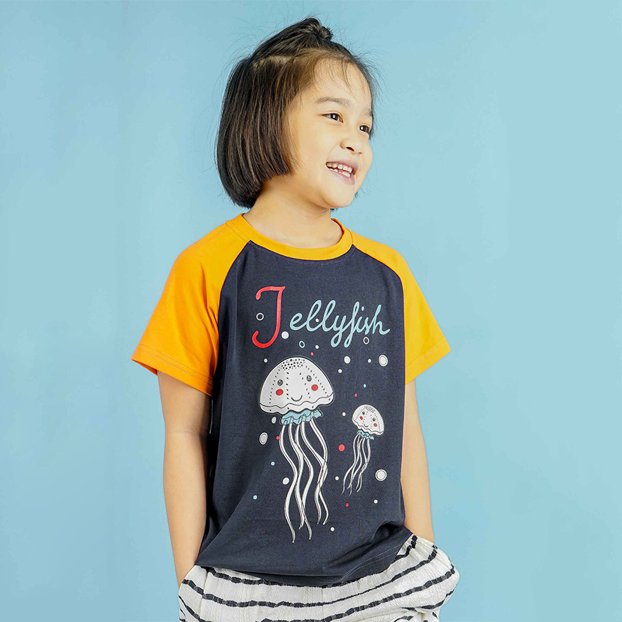 Áo Thun Bé Gái In Hình Sứa Jelly Fish UGETHER UKID103