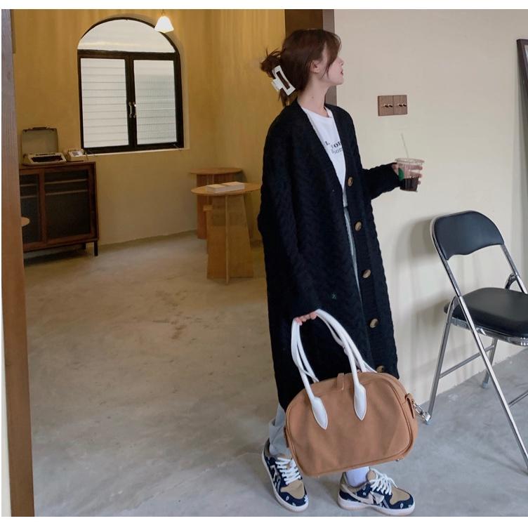 Áo khoác len cardigan nữ form dài rộng bigsize cho nữ phong cách Hàn Quốc Hàng Quảng Châu chất đẹp S-1