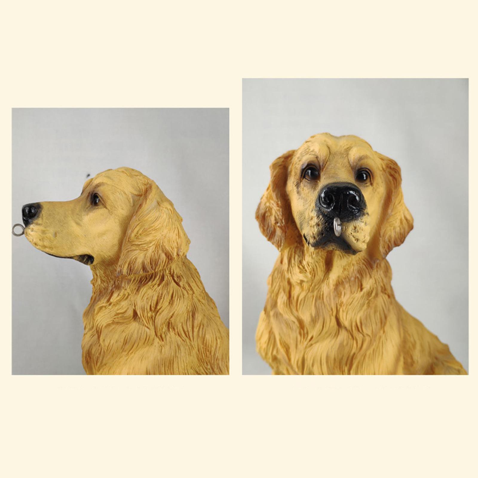 Outdoor Garden Dogs Ornament with Solar Powered Light, Resin Golden Retriever/Labrador/Rottweiler Statue with Detachable LED Solar Lights Lantern