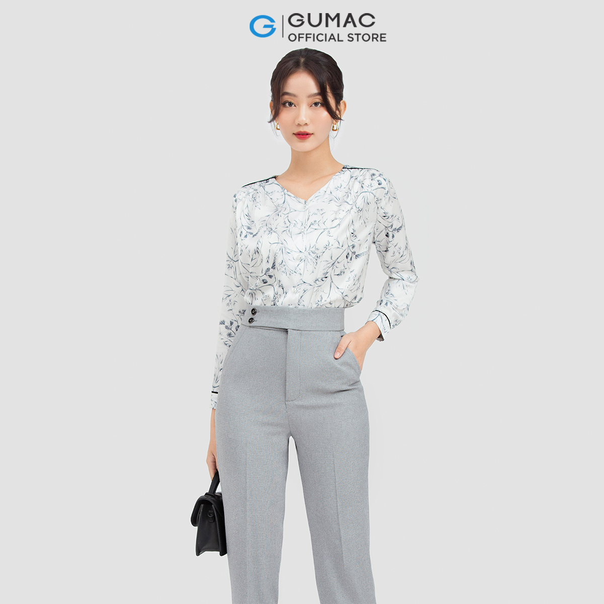 Quần tây nữ GUMAC QC06005 ống đứng 2 nút