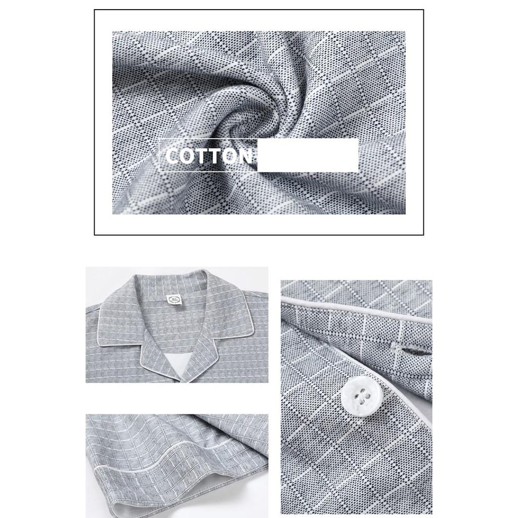 Bộ PIZAMA NAM cộc tay-Đồ bộ nam bộ hè chất vải COTTON 100% dày dặn, thông thoáng (616