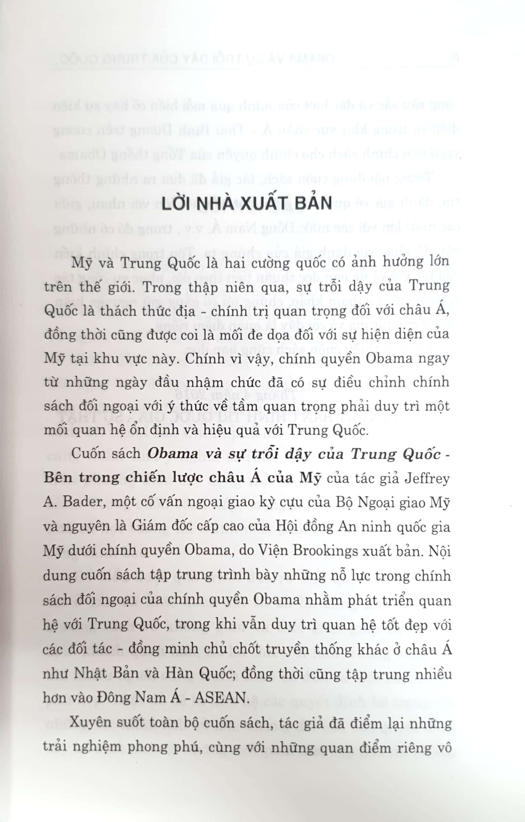 Obama và sự trỗi dậy của Trung Quốc - Bên trong chiến lược châu Á của Mỹ