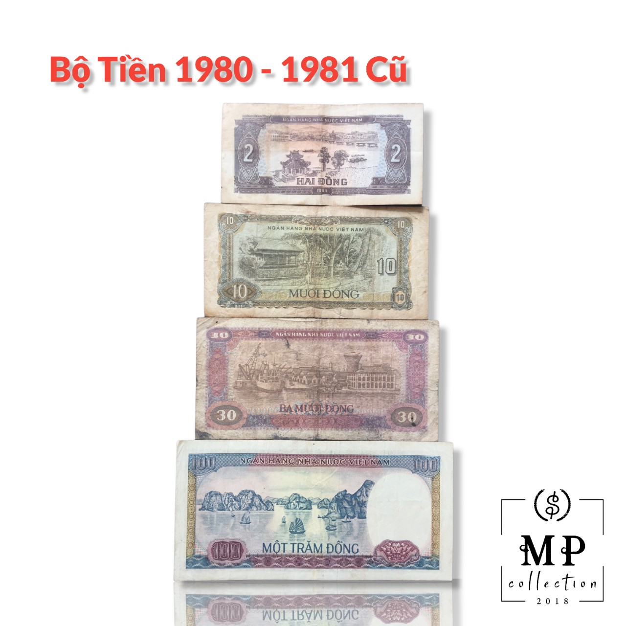 Bộ tiền cổ Việt Nam 4 tờ bao cấp năm 1980 - 1981