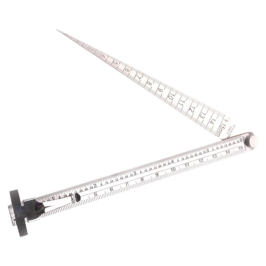 Foldable Set Double Side Ruler&Straight Ruler Measuring Tools Gauge