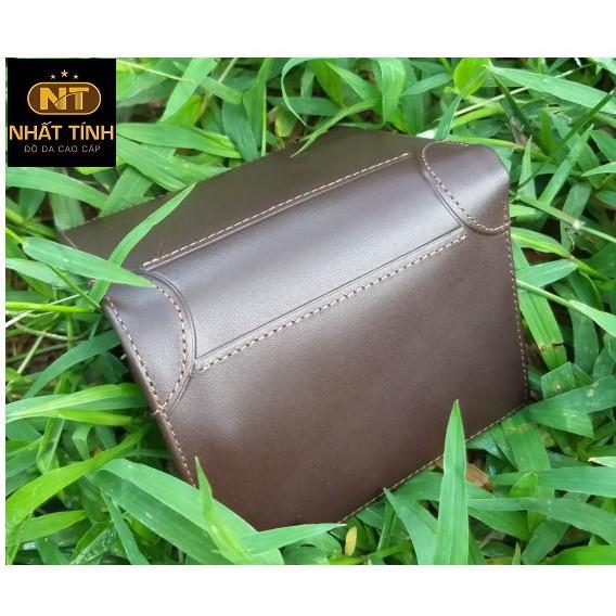 Ví nam da bò thật 100% cao cấp, Ví đứng Nhất Tính Leather P601 bảo hành 24 tháng