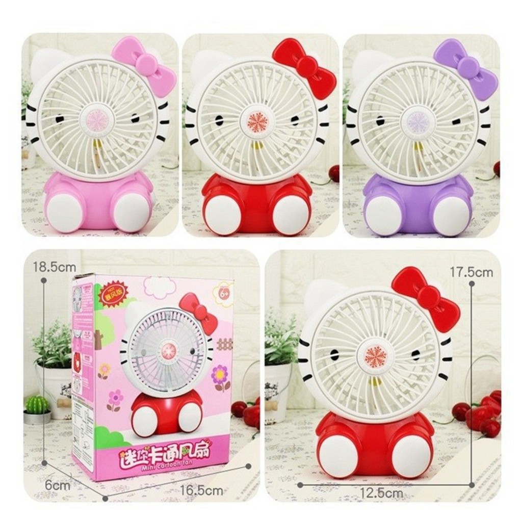 QUẠT 3 CÁNH KITTY SQ1881-2 SIÊU CUTE - MÀU NGẪU NHIÊN 