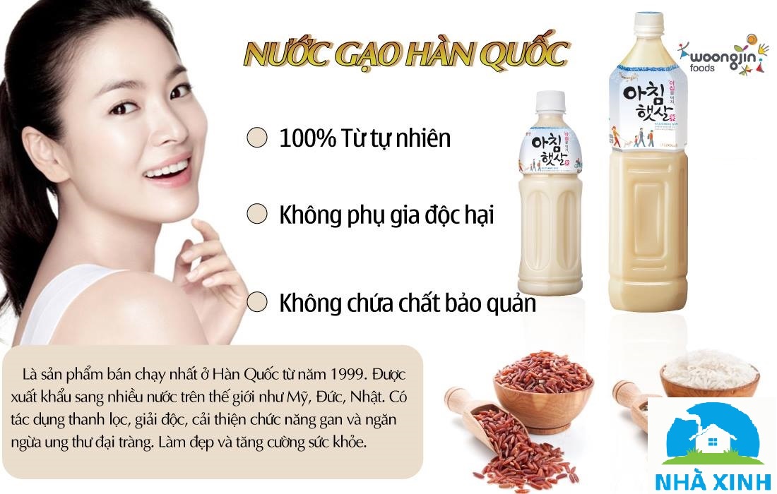 Combo 2 chai Nước gạo Hàn Quốc Morning Rice Woongjin 1.5l - Nhập khẩu chính hãng