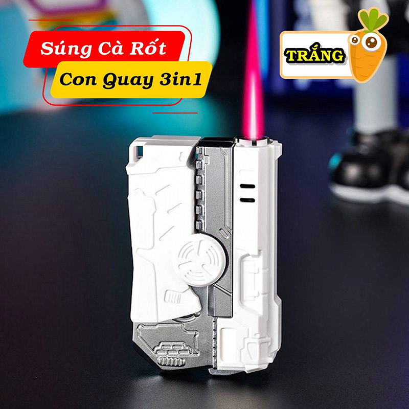 Bật Lửa Khè Súng Cà Rốt Con Quay 3in1 - Xài Gas