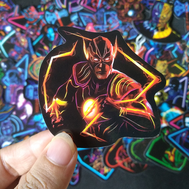 Bộ Sticker dán cao cấp chủ đề AVENGERS PHONG CÁCH ĐÈN NEON - Dùng dán Xe, dán mũ bảo hiểm, dán Laptop