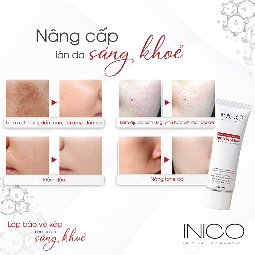 KEM DƯỠNG ẨM TRẮNG DA NGĂN NGỪA SẠM NÁM – INICO VITAMIN TONE UP CREAM