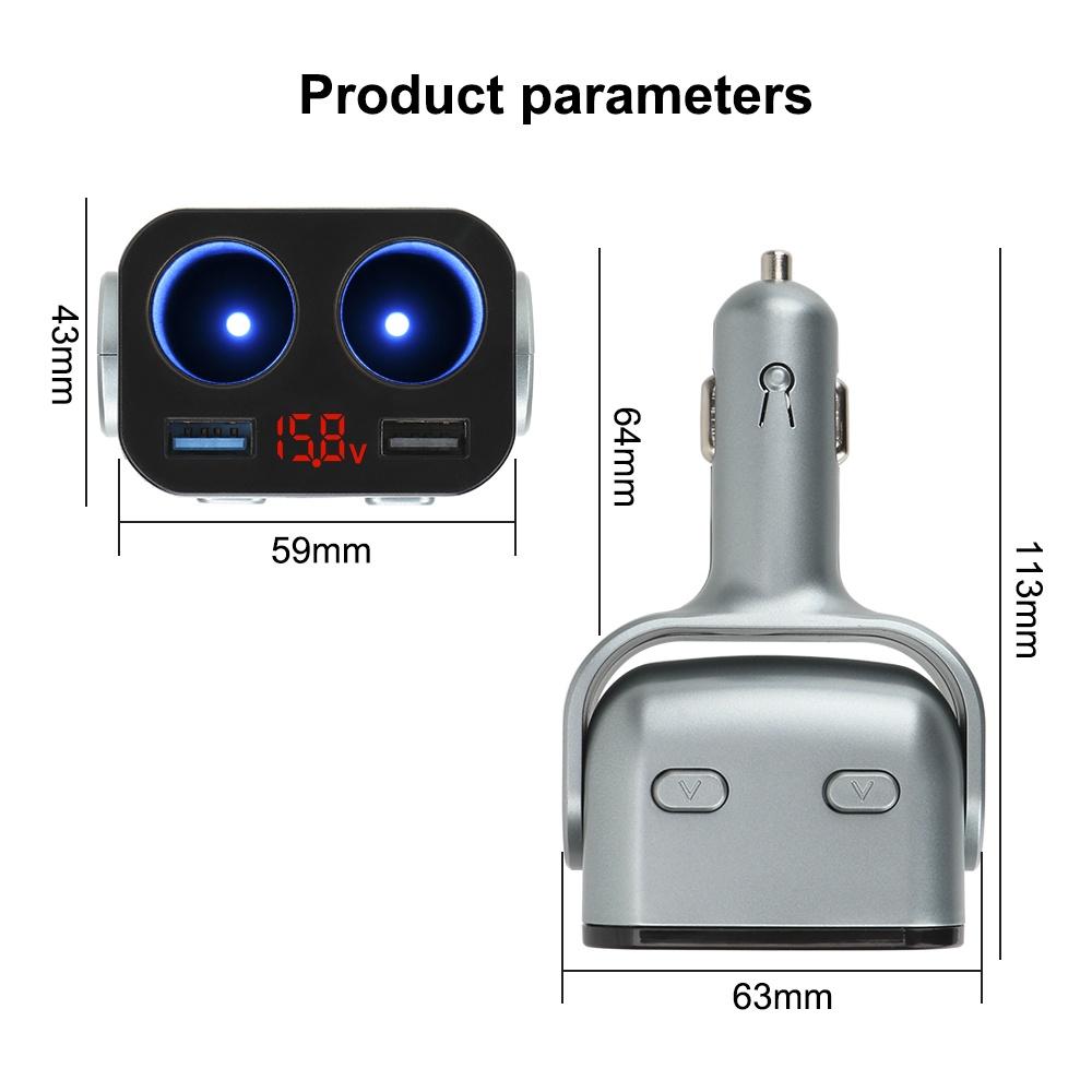 Tẩu sạc nhanh hai cổng USB QC 3.0 12V cho xe hơi