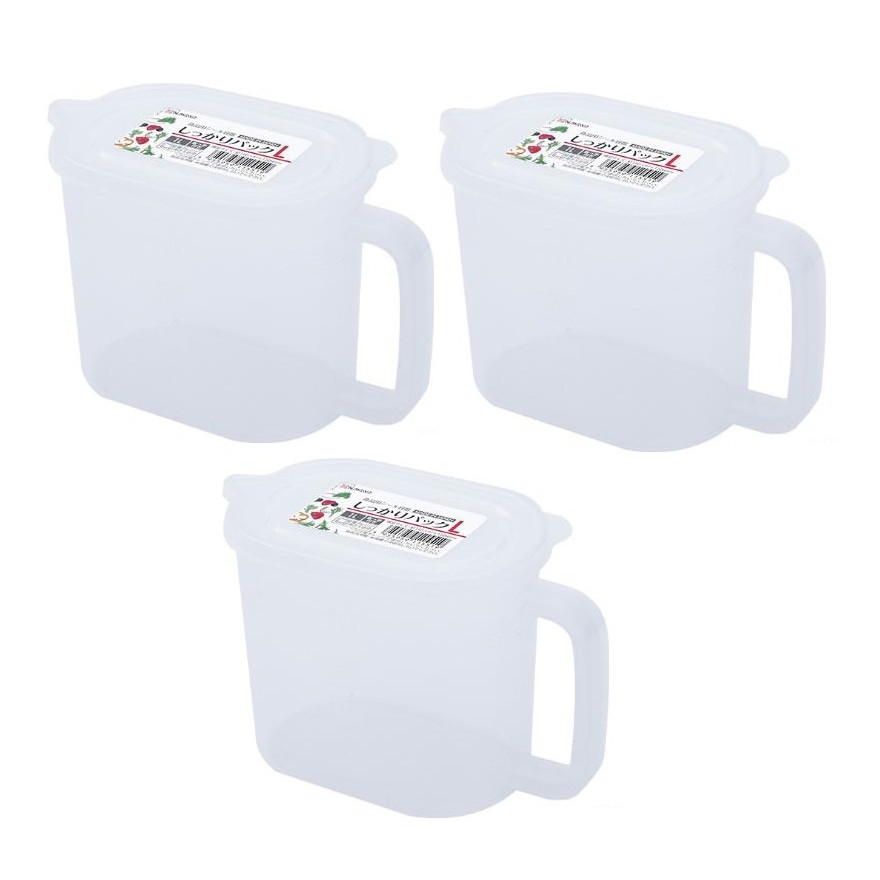 Combo 03 chiếc Hộp thực phẩm có tay cầm Nakaya 1000ml hàng nội địa Nhật Bản K155#