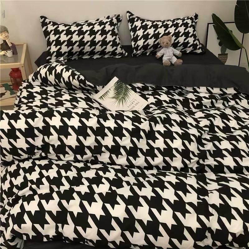 Bộ chăn ga cotton poly M2T Bedding chăn ga Hàn Quốc họa tiết Roma đủ size