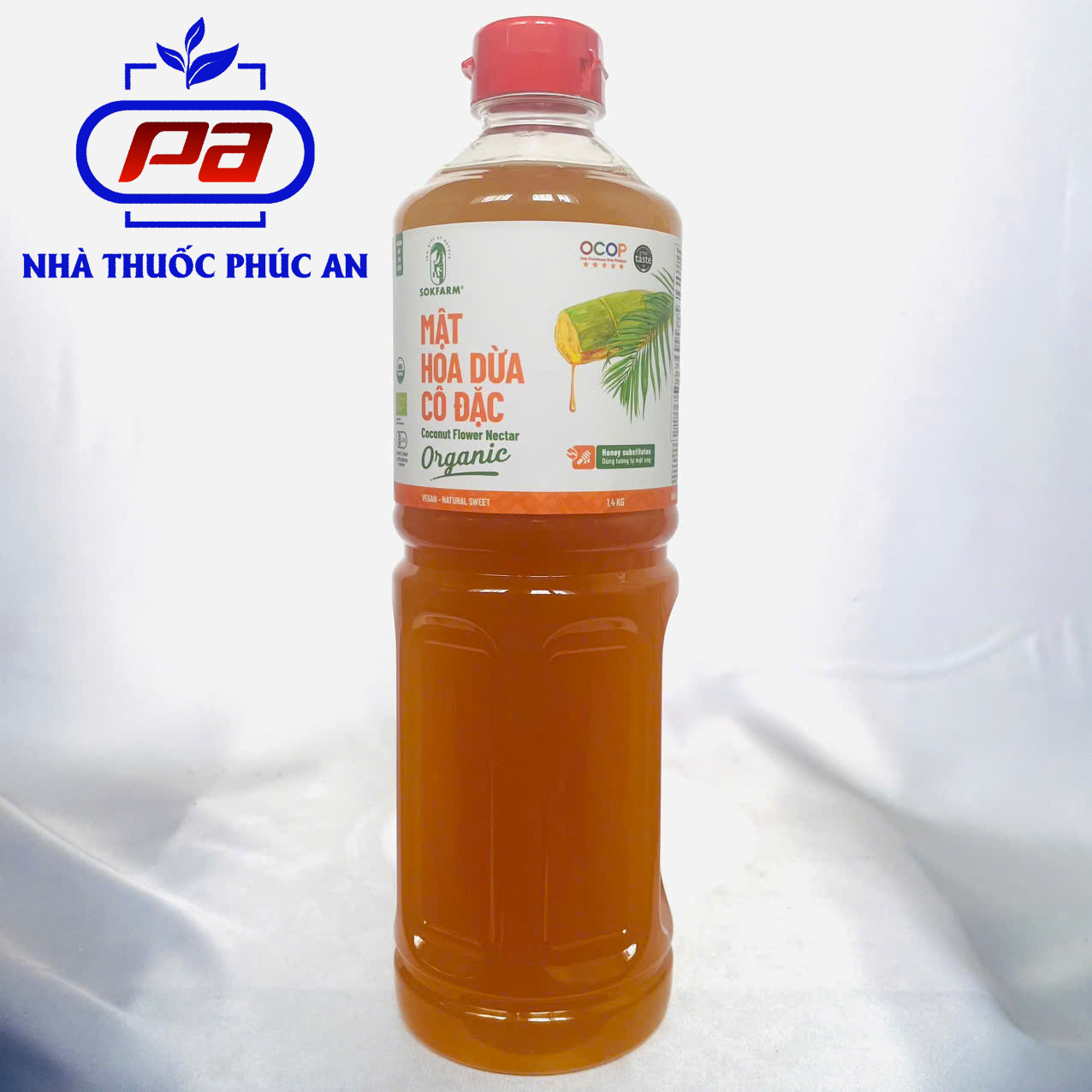 Mật hoa dừa cô đặc hữu cơ Sokfarm 250g - chuẩn organic, thay thế mật ong, thơm ngon ngọt thanh