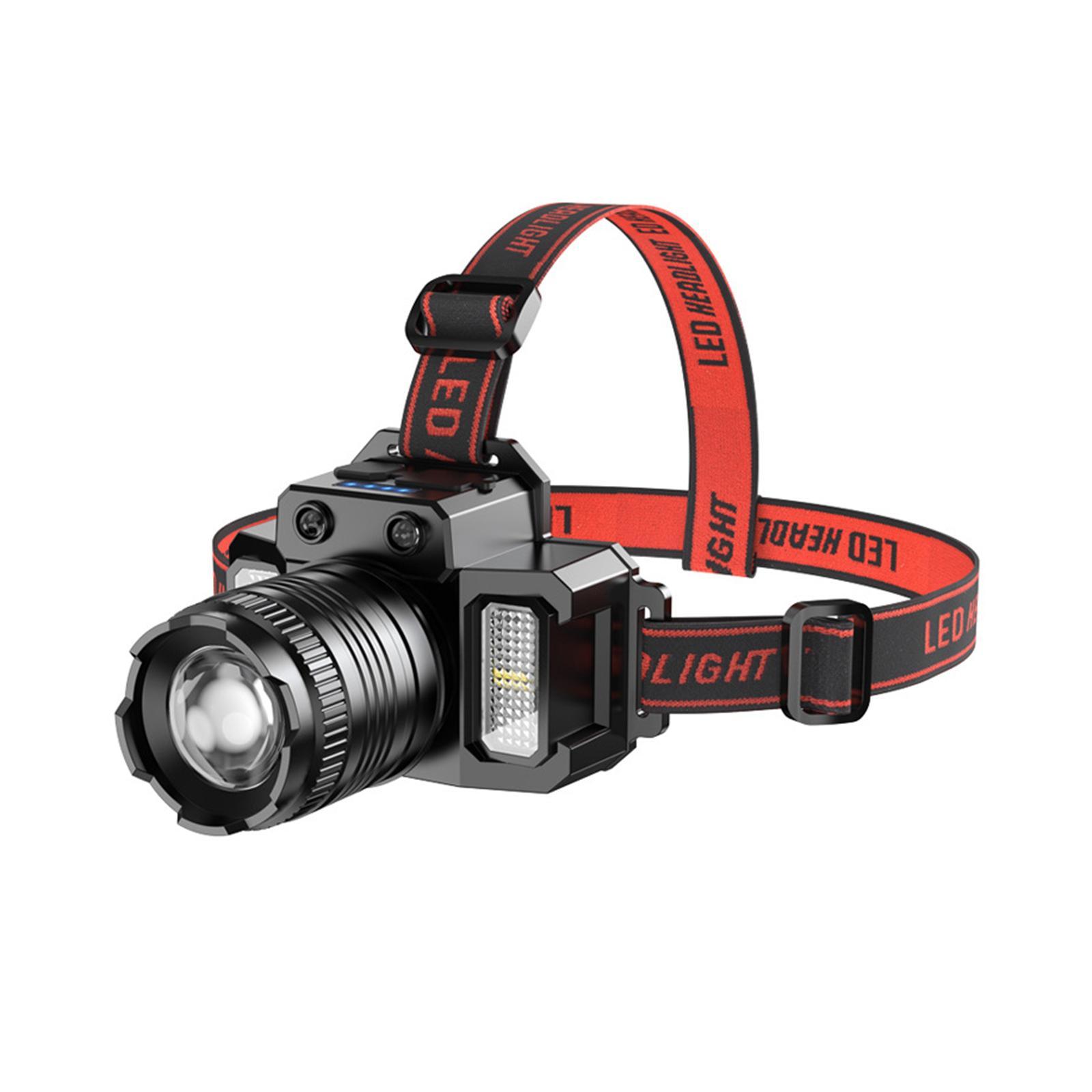 LED Rechargeable Head Mounted Work Light Waterproof Lamp Headlight for Climbing Riding Outdoor Camping