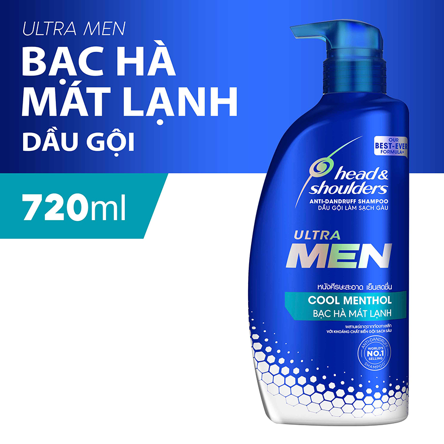 Dầu Gội Head&amp;Shoulders Ultramen Bạc Hà Mát Rượi (720ml)