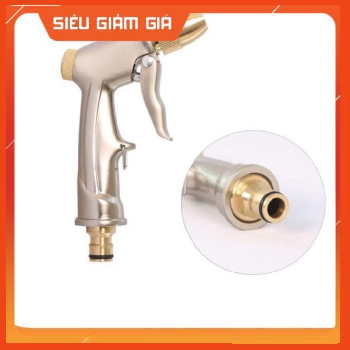 Bộ dây vòi xịt nước rửa xe, tưới cây . tăng áp 3 lần, loại 15m 206701-1 đầu đồng,cút đồng+ tặng đai
