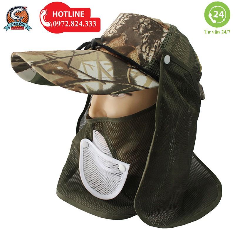 Mũ chống nắng đi câu kèm khẩu trang