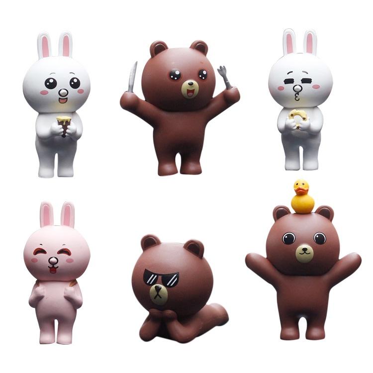 Korean Bear Rabbit Emoji Doll Car Decoration Cartoon Car Accessories Cute Creative Boutique Doll