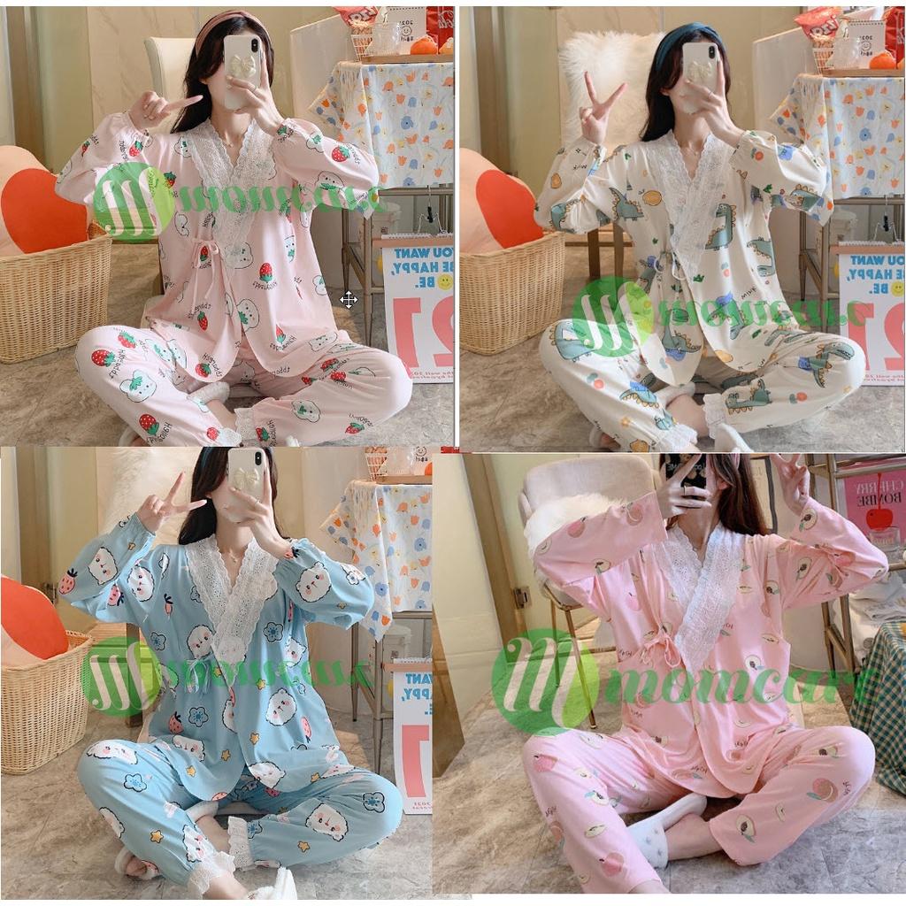 Bộ đồ bầu sau sinh cho con bú ti YUKATA KIMONO - Đồ bộ bầu đẹp mặc nhà - Quần áo bầu thời trang cho mẹ giá rẻ Bigsize 2022