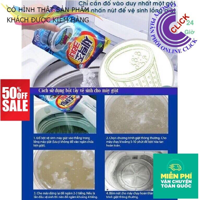 Combo 5 Gói Bột Tẩy Lồng Máy Giặt Hàn Quốc Siêu Sạch, Gói 450g - Phù Hợp Máy Lồng Ngang, Lồng Đứng