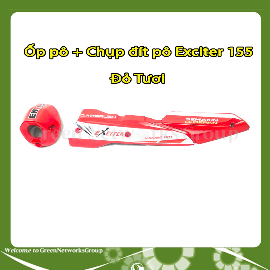 Ốp pô dành cho xe Exciter 155 nhựa ABS đủ màu kèm ốp chụp đít pô Green Networks Group