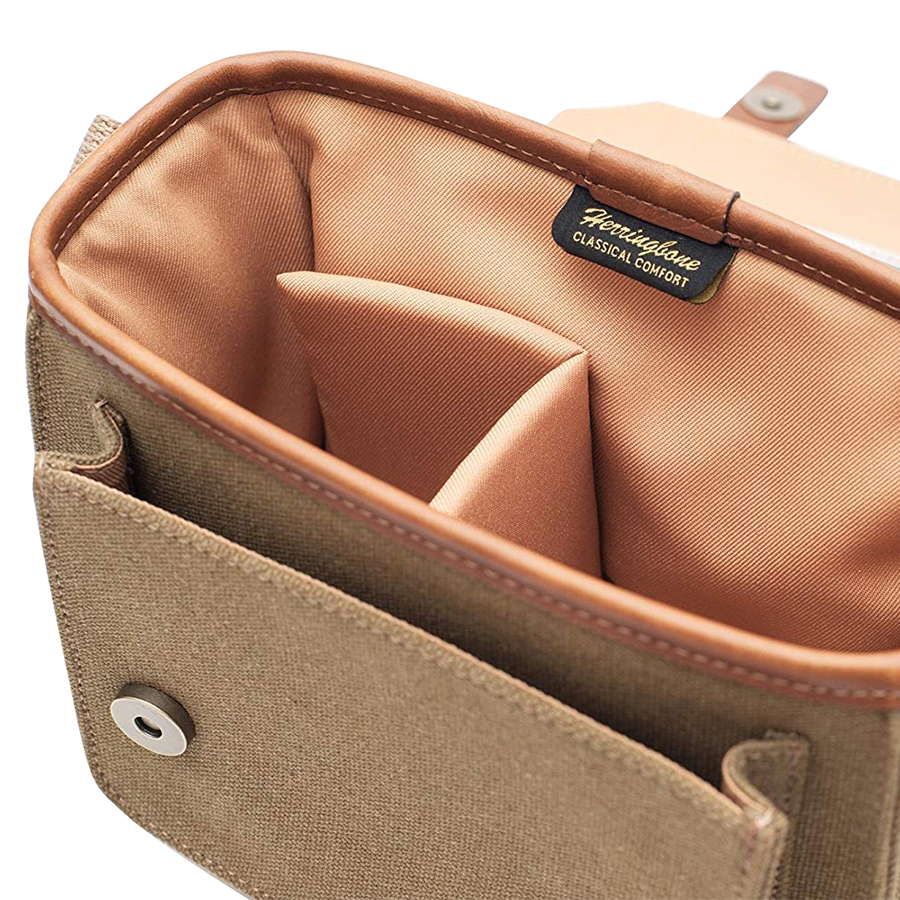 Túi Máy Ảnh Herringbone Papaspocket 3 Mini Khaki - Hàng Chính Hãng