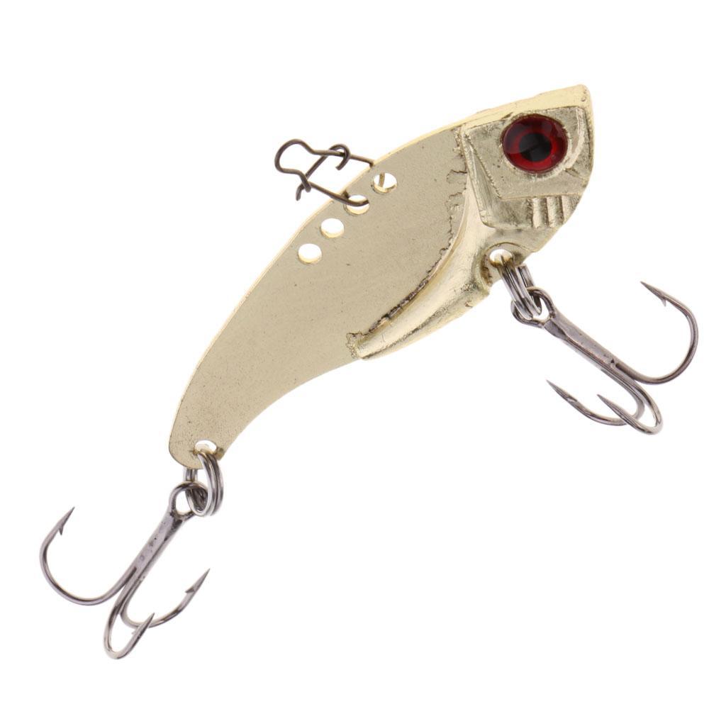 VIB Fishing Lure Metal Hard Bait with Treble Hooks for Bass Trout Walleye Fishing Spoons