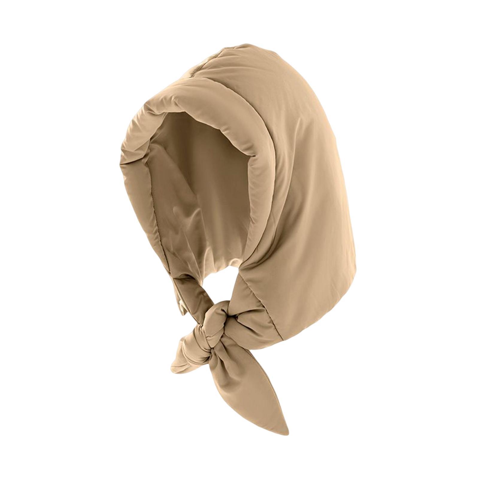 Women Quilted Headscarf Down Hat Windproof Neck Scarf Light and Warm Scarf