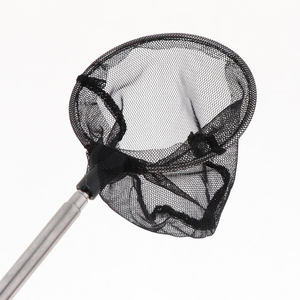 Mini Aquarium Fish Tank Net with Extendable Long Handle for Tank Black