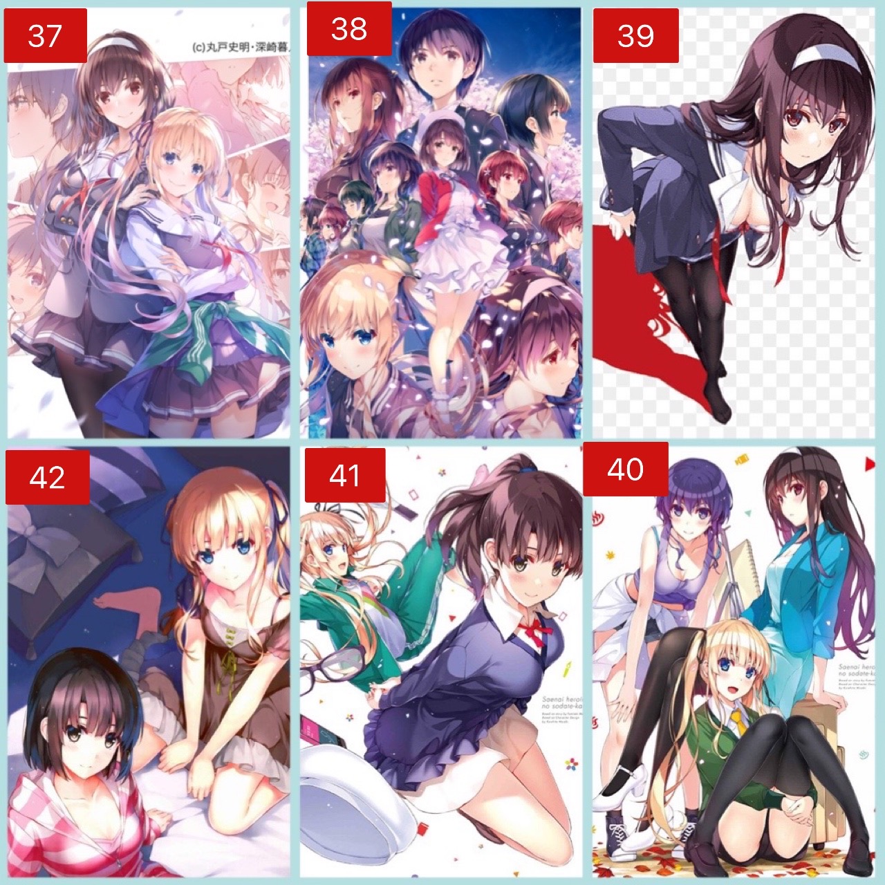 Ảnh poster treo tường Saenai Heroine no Sodatekata 3 ảnh A4 khác nhau/ Tranh ảnh Saenai Heroine no Sodatekata