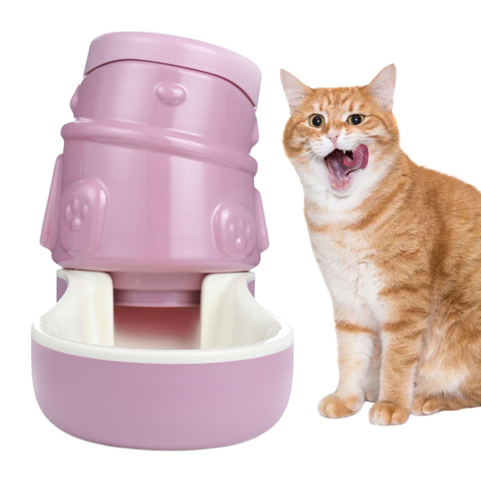 Pet Automatic Feeder Dish Drinking Fountain for Dogs Cats Food Feeder,Pink