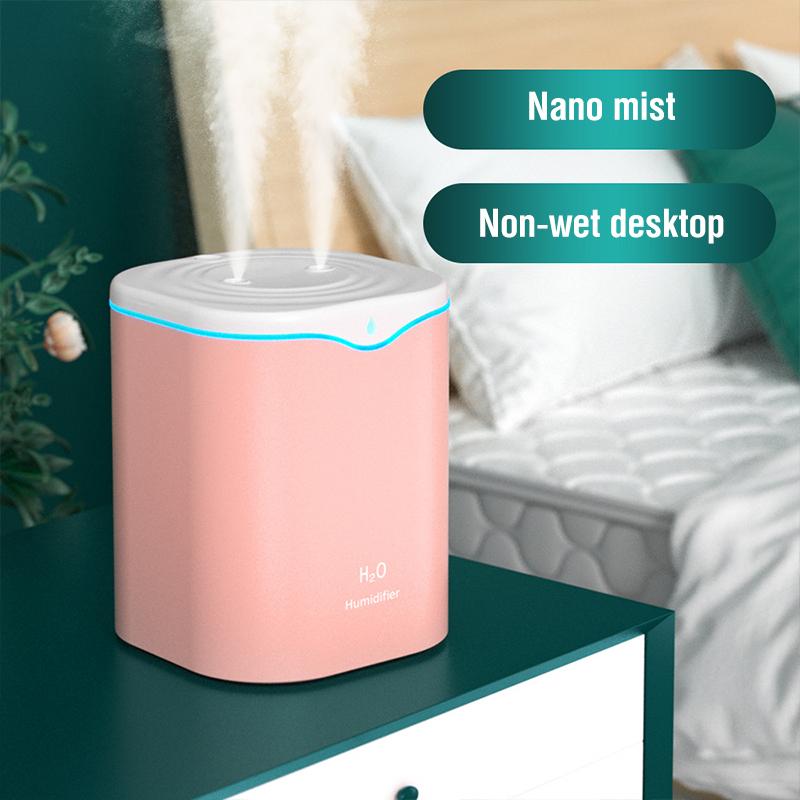 2000ML USB Máy Tạo Độ Ẩm Không Khí Đôi Xịt Cổng Tinh Dầu Khuếch Tán Hương Thơm Mát Phun Sương Tạo Phun Sương Tạo Ẩm Hình Ếch Con Cho Nhà Văn Phòng