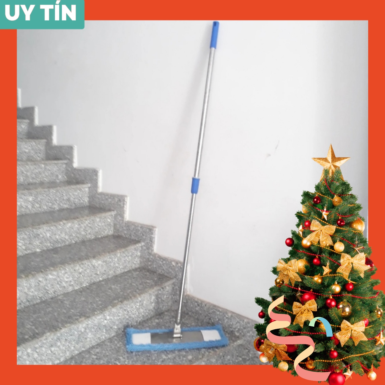 Cây Lau Nhà Inox Bẹ San Hô, Bảng Dài 50cm/ 60 cm, Có Tăng Đơ Dùng Trong Công Nghiệp