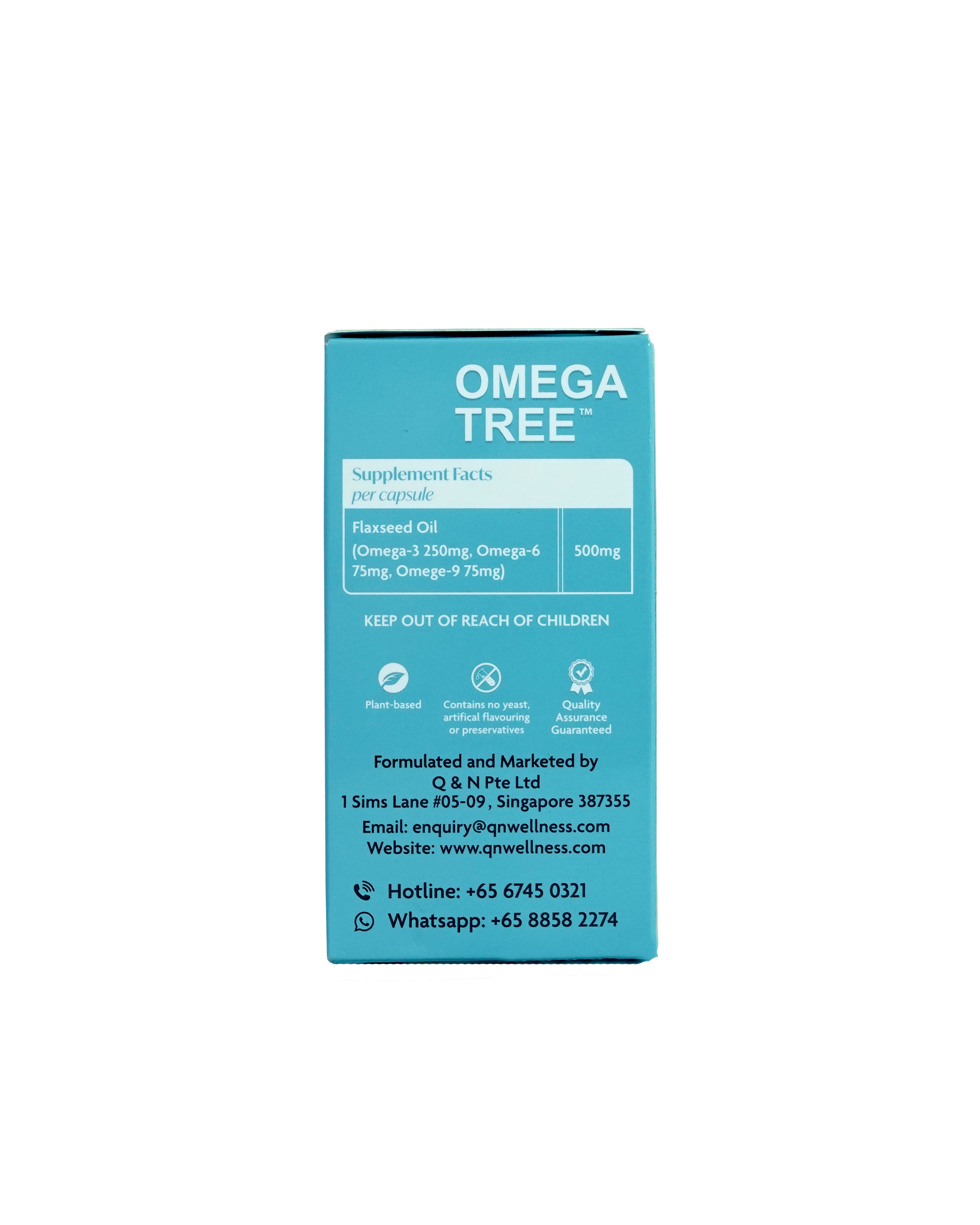 Viên Uống Omega-3 Thực Vật Omega Tree QN Wellness Thuần Chay Chiết Xuất Từ Dầu Hạt Lanh, Hỗ Trợ Sức Khỏe Tim Mạch & Làn Da - Hộp 60 Viên