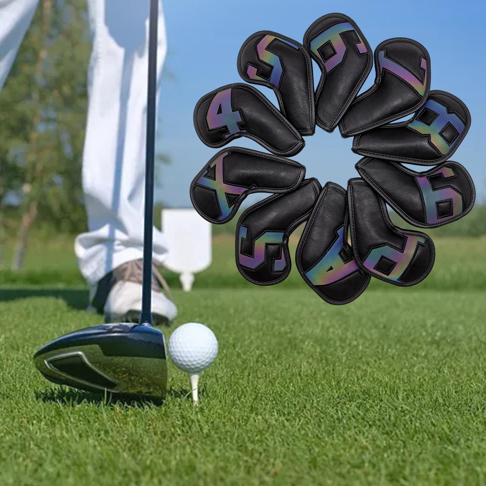 10Pcs Golf Iron Headcovers, Portable Durable Golf Club Head Cover for Travel Gift