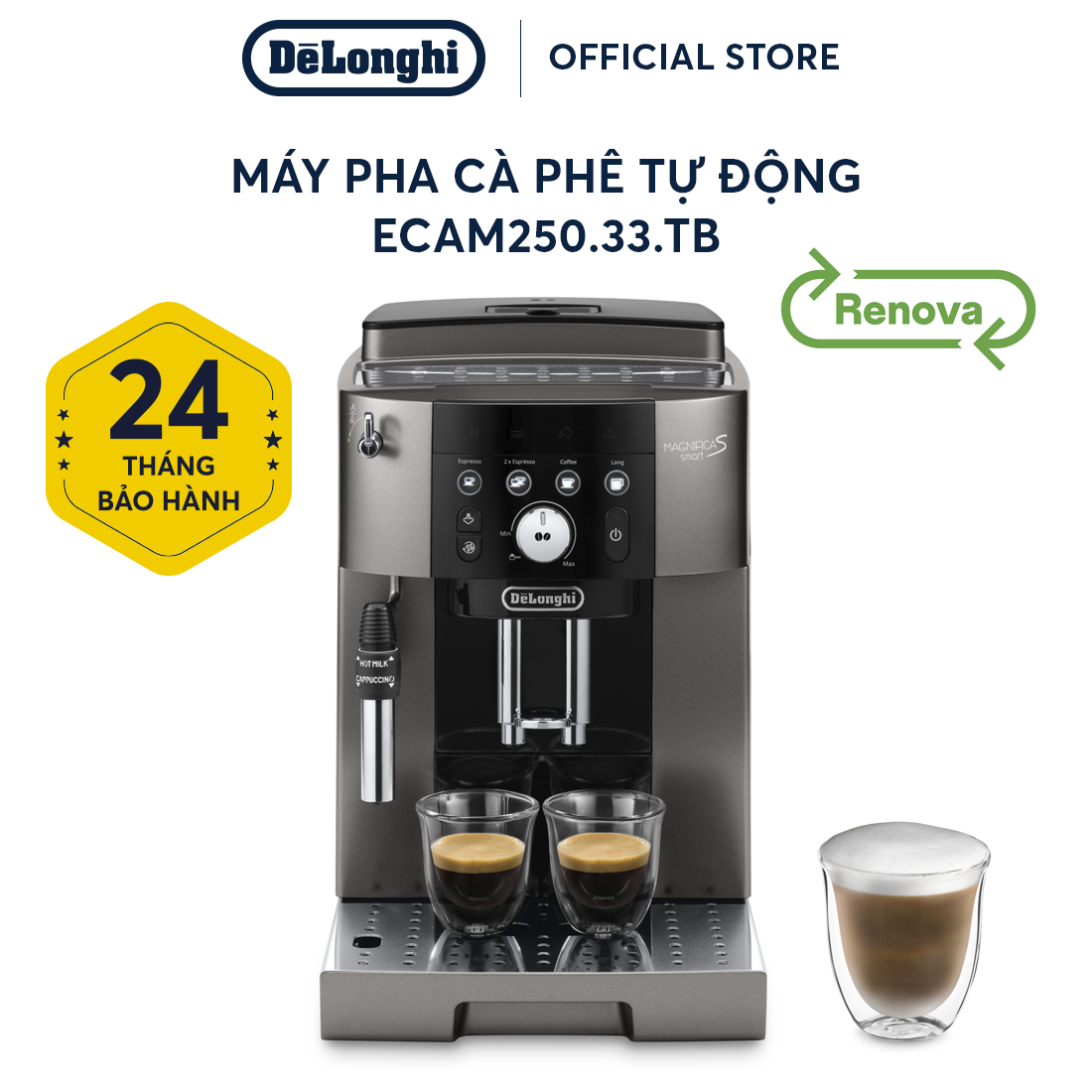 [Hàng chính hãng] Máy pha cà phê tự động Delonghi Magnifica S Smart ECAM250.33.TB