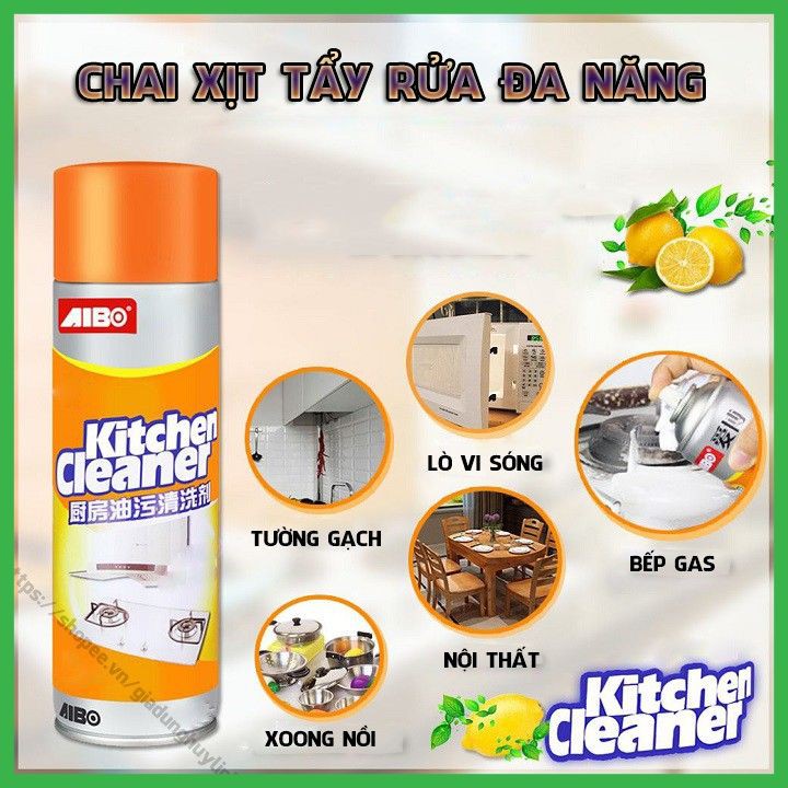 Chai Xịt KITCHEN OILY FOAM CLEANER Tẩy Rửa Nhà Bếp-Nhà Tắm Đa Năng Bảo Vệ Da Tay