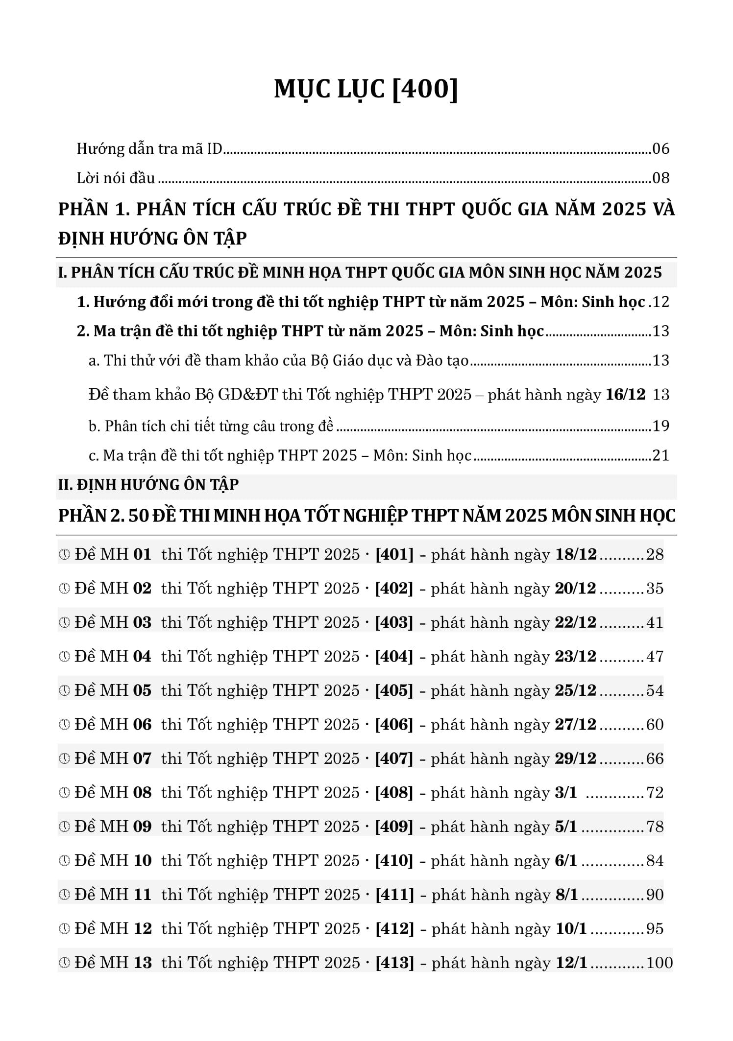 Sách - 50 Đề Minh Họa Tốt Nghiệp THPT 2025 - Môn Sinh Học