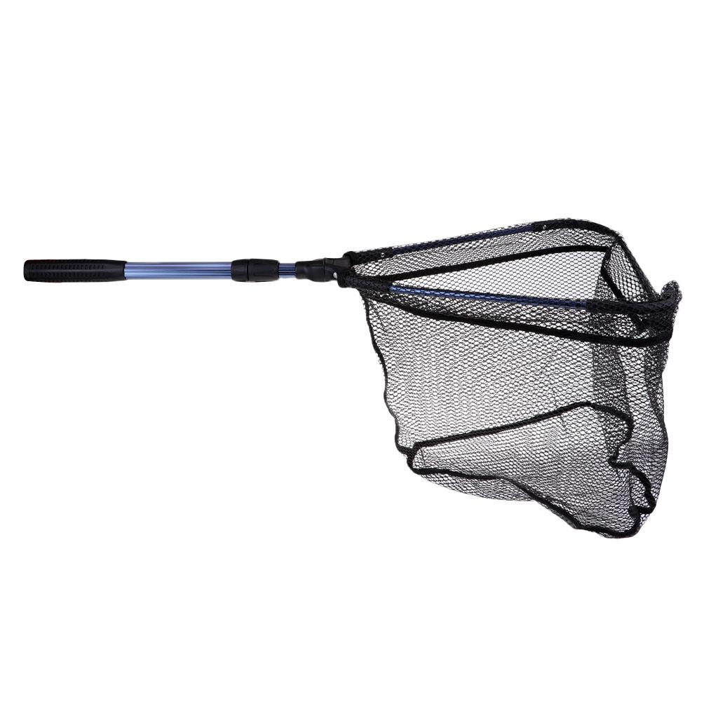 Trilateral Fishing Landing Net Brail Telescopic Handle Foldable Fishing Net