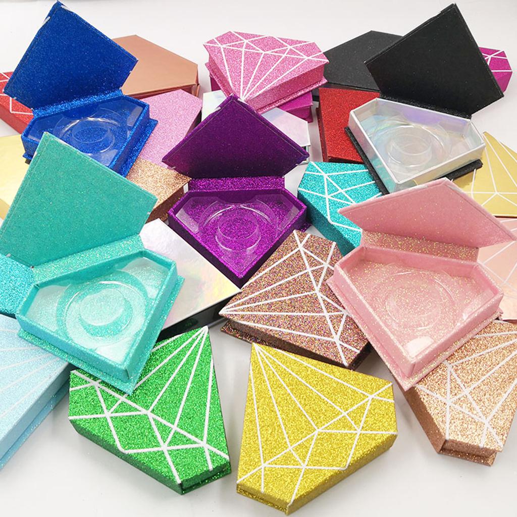 Diamond Shape False Eyelashes Storage Case Box Eyelash Holder Organizer