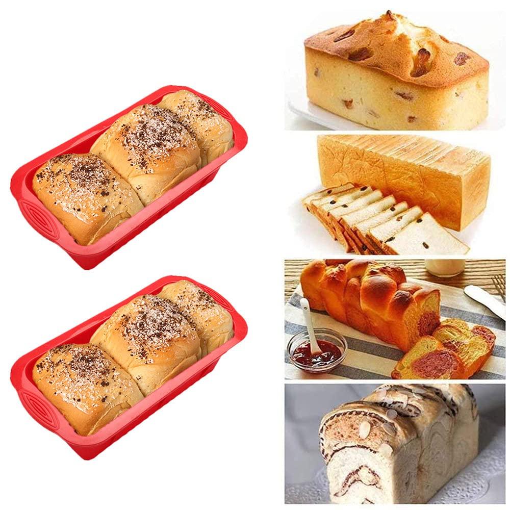 2 PCS M khuôn bánh mì silicon hình chữ nhật, bánh mì silicon bánh mì bánh mì bánh mì, khuôn bánh bánh mì lớn, khuôn bánh mì, quiche quiche