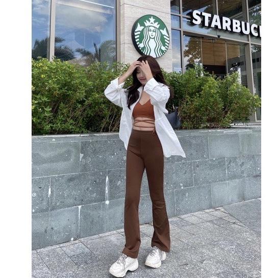 Quần Loe Poly Nâu Trendy Sofm Wear