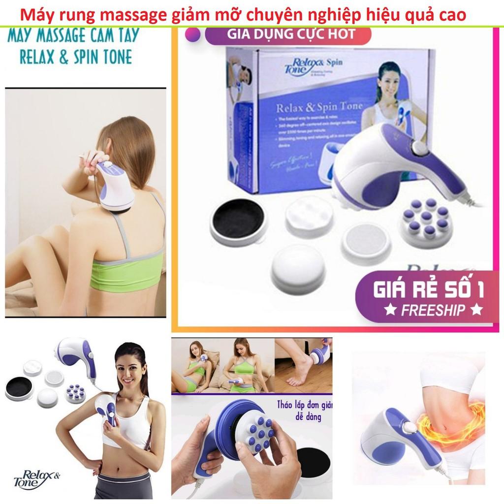 Máy massage toàn thân Relax & Spin Tone kèm 5 đầu rung giảm mỡ bụng hiệu quả tại nhà