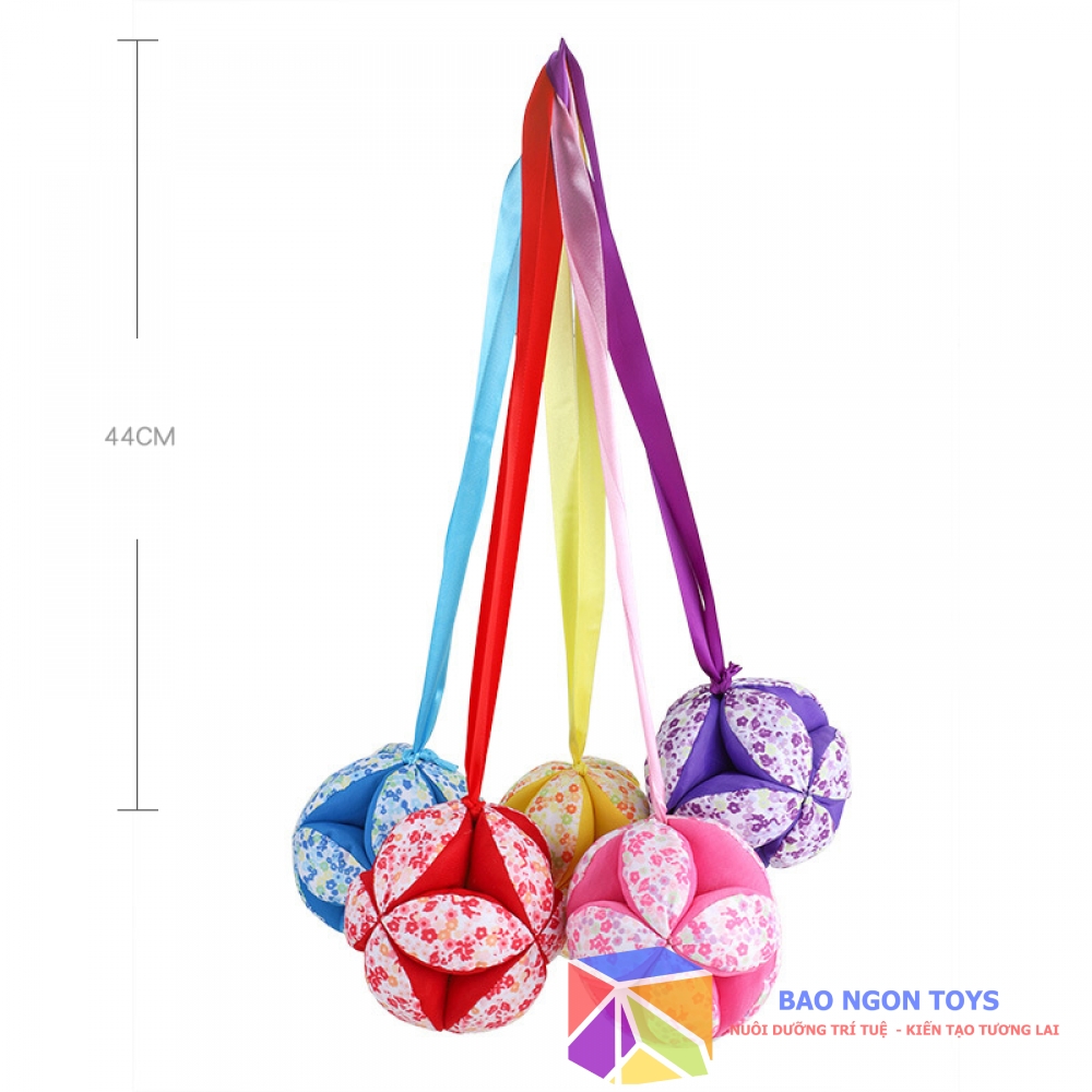 BÓNG MÚI VẢI  LUYỆN CHÂN VÀ PHÁT TRIỂN THỊ GIÁC CHO TRẺ SƠ SINH - BÓNG MÚI MONTESSORI TREO NÔI KÍCH THÍCH VẬN ĐỘNG CHÂN CHO BÉ - BAO NGON TOYS