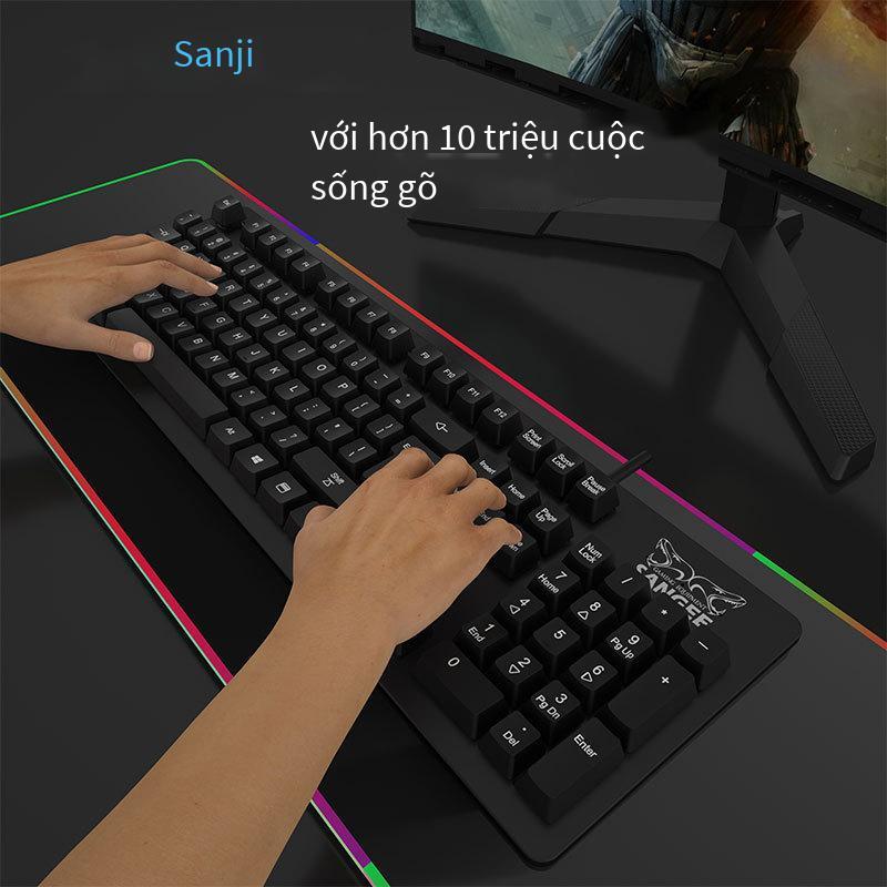 Đảm bảo chất lượng Ba người khổng lồ SKU701 Bộ điều khiển giả tạo Cảm giác cao và thấp Keycaps Hai màu Các từ được đúc khuôn trong suốt Ánh sáng cầu vồng Bàn phím thép trầm trọng