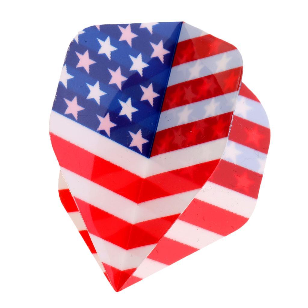 50 Pieces Standard Flights - National Flag and Flame Pattern- Durable and Professional